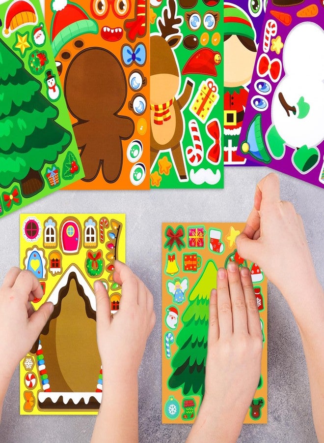 Moncinday 32 Sheets Christmas Make a Face Sticker for Teen, DIY Make Your Own Stickers for Christmas Party Games Sticker Crafts Holiday Stickers for Xmas Gifts - Image 5
